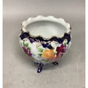 Antique 3-Footed Floral Nippon Bowl - 4x3.75”